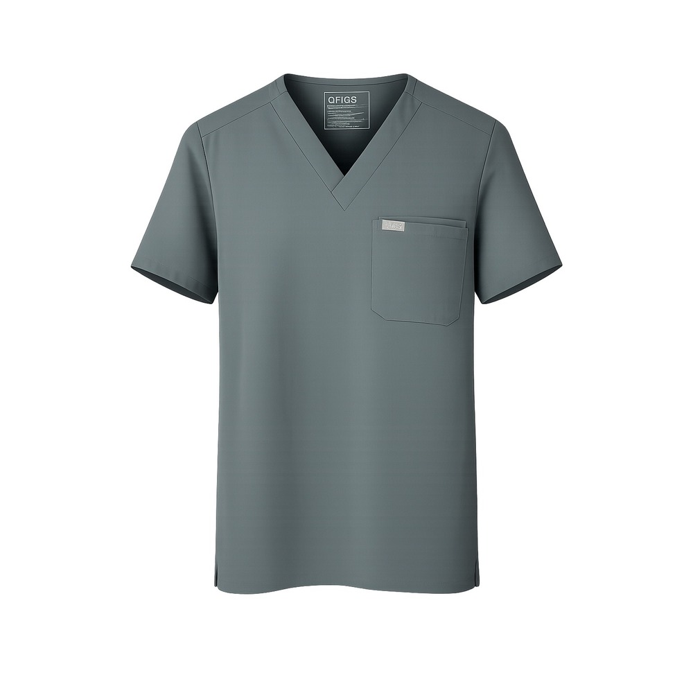 FIGS Technical Collection FM1500 V-Neck Scrub Top Graphite Grey Womens Medium